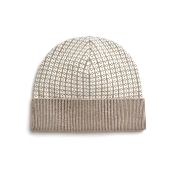 HERMES Cashmere Beanies Unisex Beige