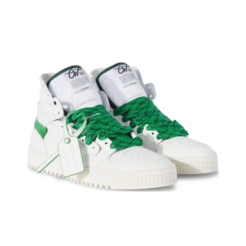OFF WHITE 3.0 Off Court Leather Sneakers 'White Green'-1