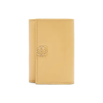 LOEWE Shiny Nappa Cow Leather Wallet Small Size Women's Deep Butter