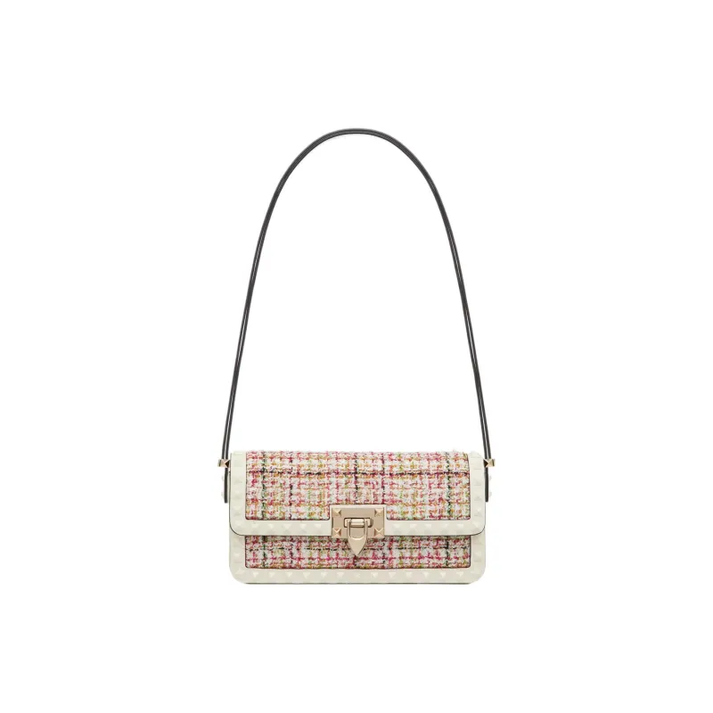 Valentino Rockstud Tweed Handbag Shoulder Bag Women's Multicolor-0
