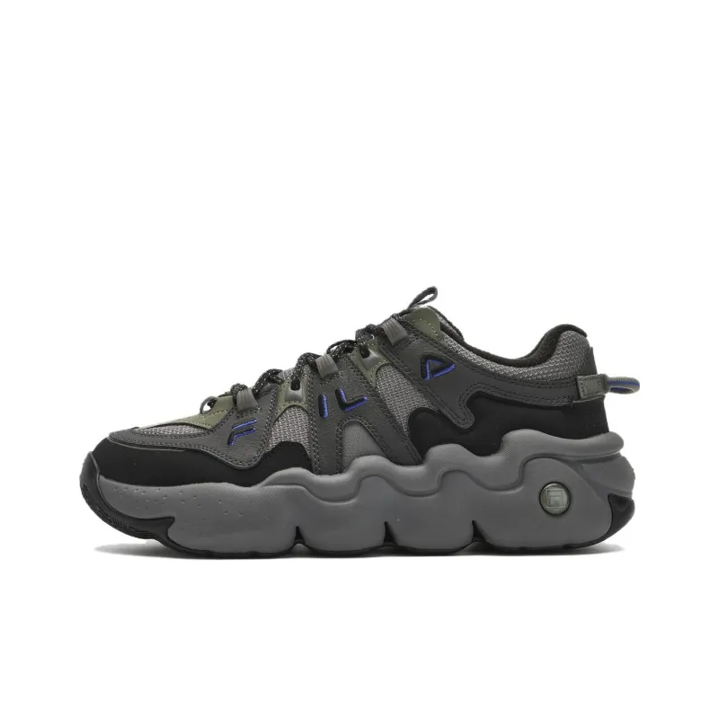 FILA Panini Anti Slip Wear Resistant Low Top Running Shoes Men's Gray-0