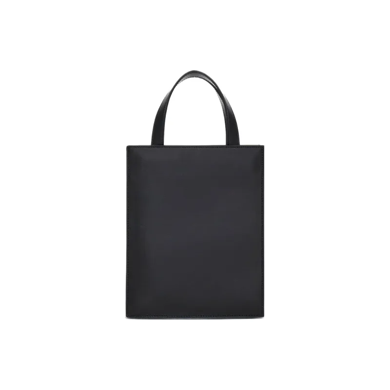 FERRAGAMO GANCINI Palm Calfskin Tote Bag, Shopping Bag, Handbag Mini Women's Black & Flame Red-3