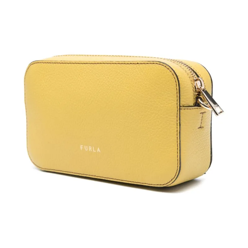 Furla Primula Calfskin Camera Bag Shoulder Bag Crossbody Bag Mini Women's Lemon Yellow-1