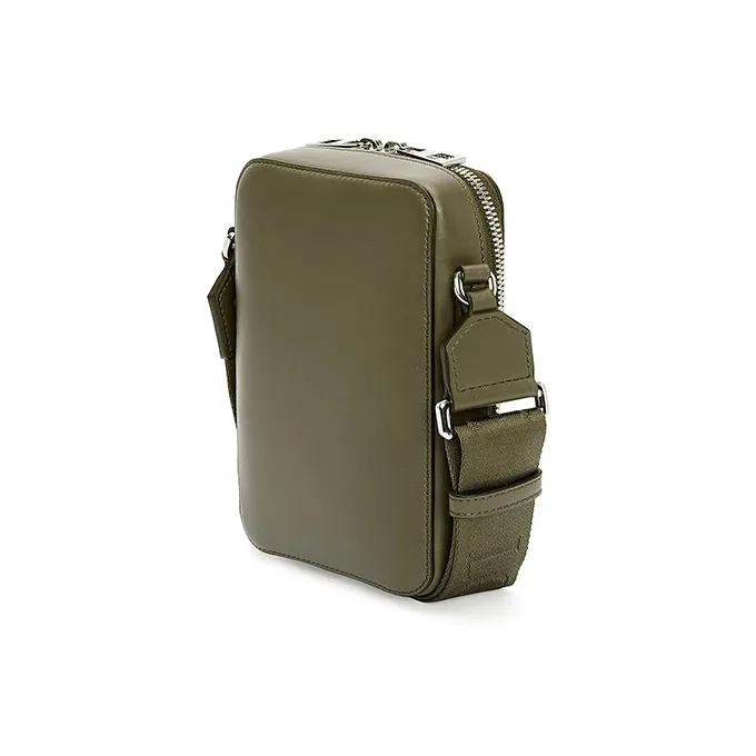 LOEWE Satin Cow Leather Patchwork Shoulder Bag Crossbody Bag Men's Khaki Green-3