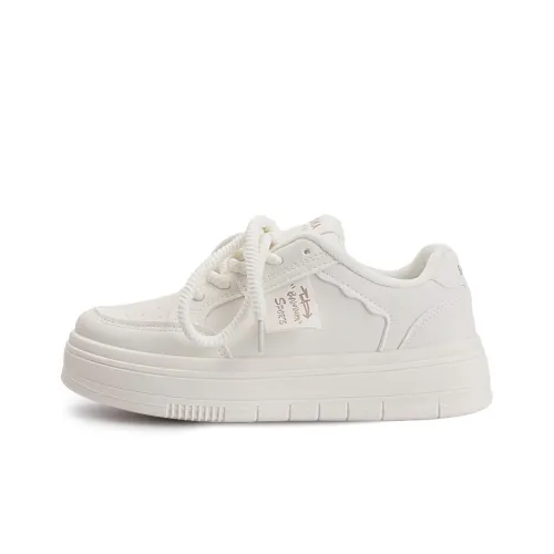 Miss Zhang Warm Anti Slip And Wear Resistant Lightweight Mid Top Skateboard Shoes Women's Ecru
