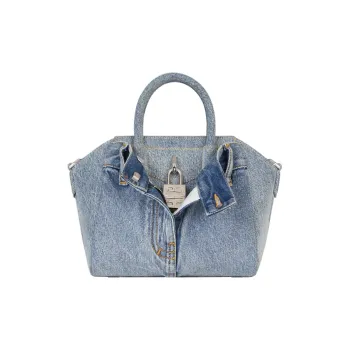 GIVENCHY Antigona Lock Denim Shoulder Bag Crossbody Bag Handbag Mini Women's Medium Blue
