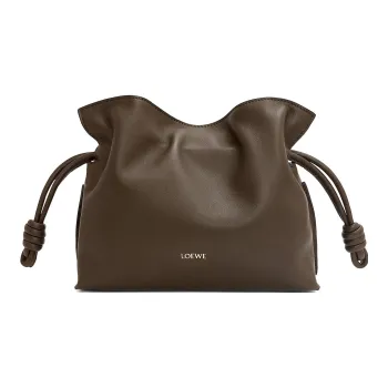 LOEWE Flamenco Nappa Cow Leather Clutch Mini Women's Chocolate