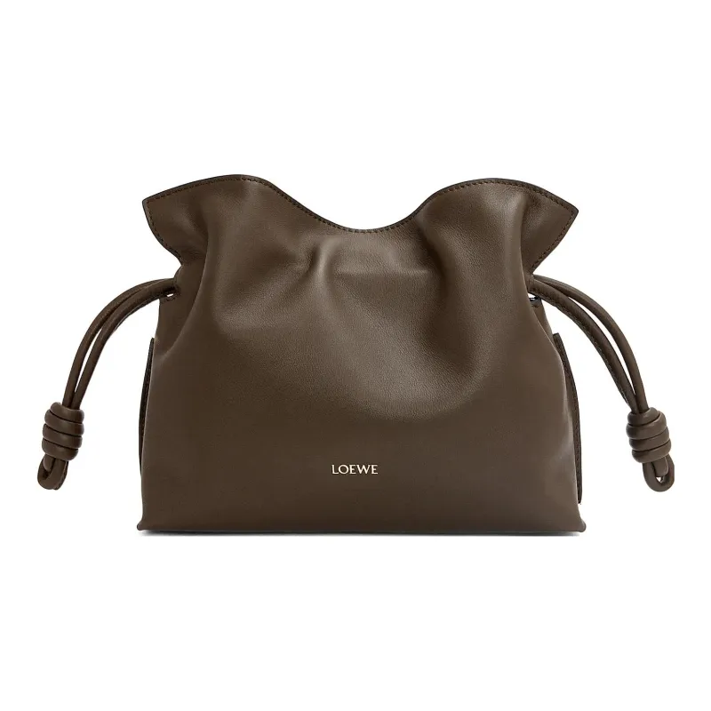 LOEWE Flamenco Nappa Cow Leather Clutch Mini Women's Chocolate-0