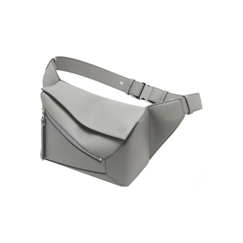 LOEWE Puzzle Cow Leather Fanny Pack Small Size Women's Asphalt Gray-2