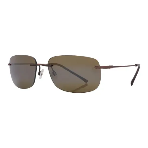 Maui Jim Metal Rectangular Sunglasses Unisex Brown