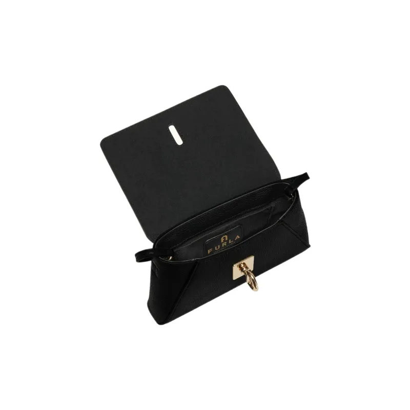 Furla Leather Shoulder Bag, Crossbody Bag Regular Women's Black-3