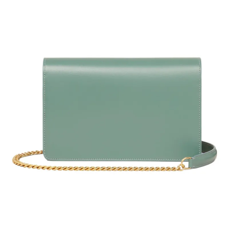 CELINE Shiny Calfskin Wallet Women's Celadon-2