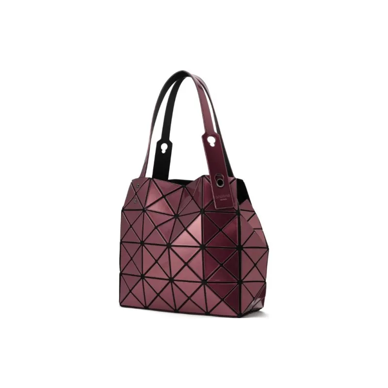 ISSEY MIYAKE Polyvinyl Chloride Resin Bucket Bags Handbags Women's Burgundy-1