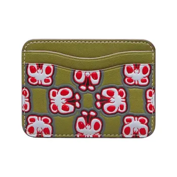 Coachtopia Leather Wallets Card Holders Women's Olive Green