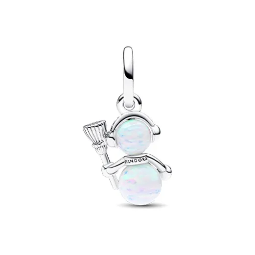 Pandora 925 Sterling Silver, Synthetic Opal, Synthetic Cubic Zirconia Pendants Women's Silver-1