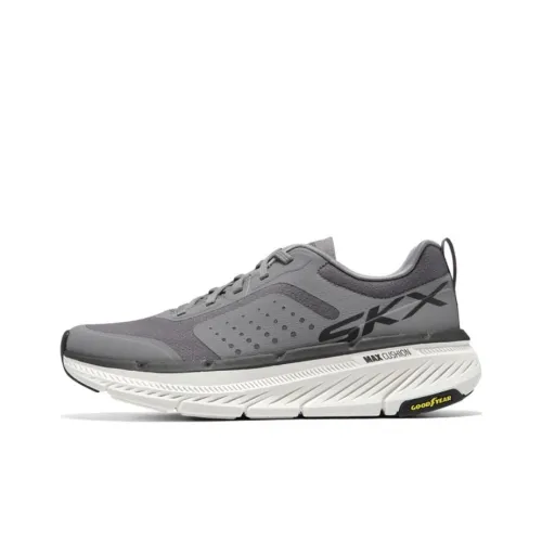 Skechers Cushioning Wear Resistant Low Top Running Shoes Men's Charcoal Gray