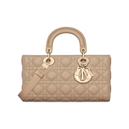 DIOR Lady D-JOY Sheepskin Shoulder Bag Crossbody Bag Handbag Medium Size Women's Cookie