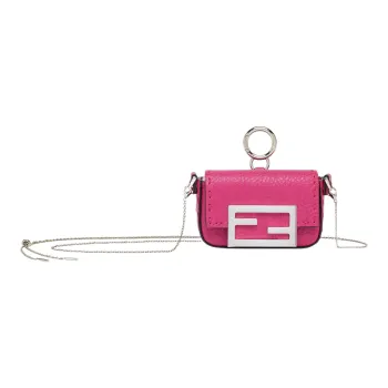 FENDI Baguette Calfskin Pendant Bag Accessories Extra Mini Women's Pink