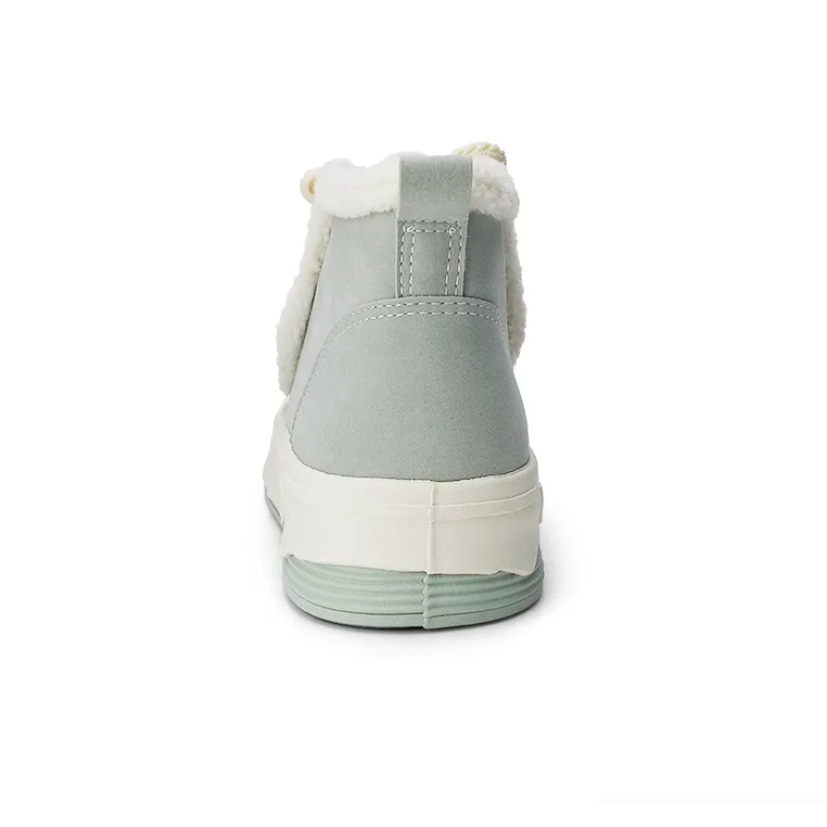 Warrior Insulated Shoe Wear-Resistant Lightweight Height Increasing Mid-Top Canvas Shoes Women's Green-3