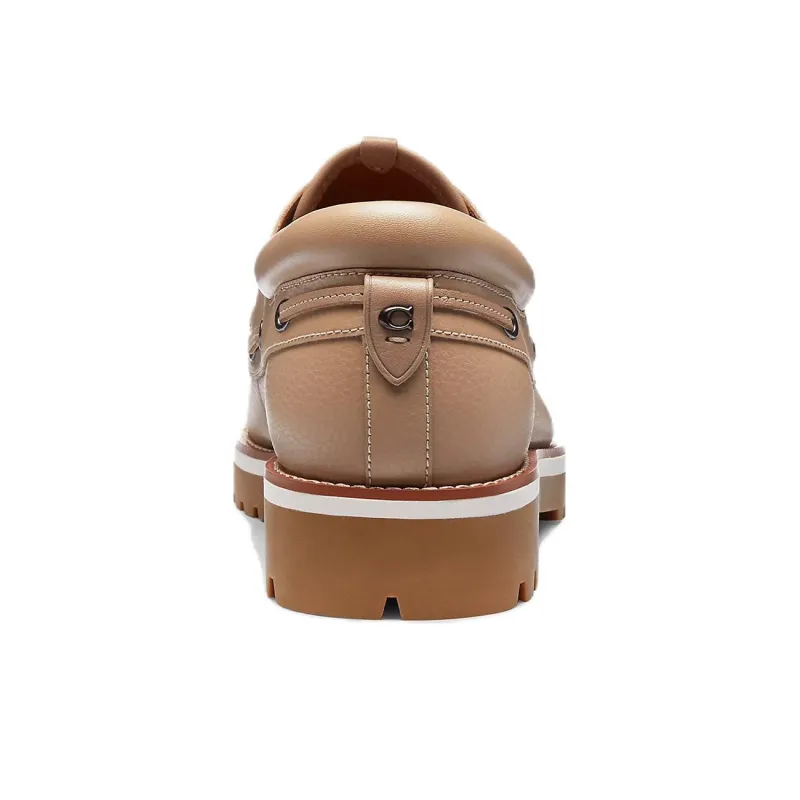 COACH Boat Shoes Men Taupe-4