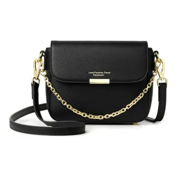 Versman Pu Small Square Bag Shoulder Bag Crossbody Bag Large Size Women's Classic Black