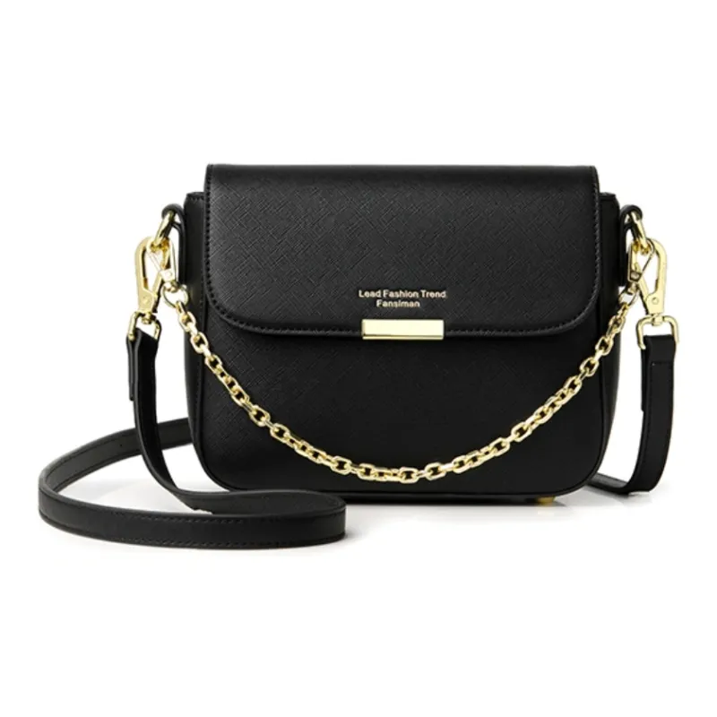 Versman Pu Small Square Bag, Shoulder Bag, Crossbody Bag, Handbag Tubas Women's Classic Black-0