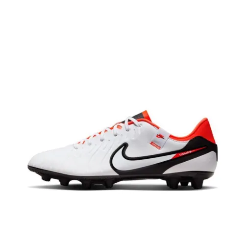 nike React Tiempo Legend 10 Pro Hg Low Top 'White Bright Crimson'