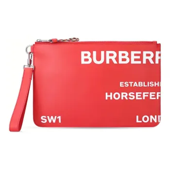 Burberry Leather Clutch Men's Red