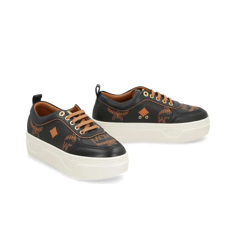 MCM Skyward Maxi Visetos-print Platform Sneakers-1