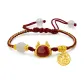 Cute Dragon Fu Character Pendant Bracelet (Vintage Red)