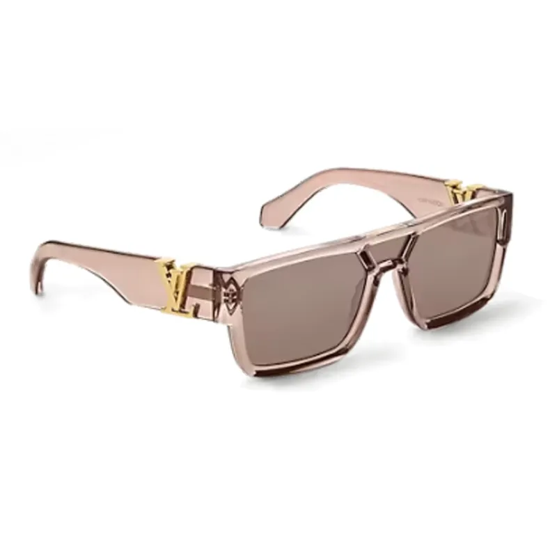 LOUIS VUITTON Injection Molding Acetate Irregular Shape Sunglasses Unisex Pink-2