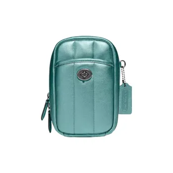COACH Calfskin Camera Bag Shoulder Bag Crossbody Bag Mini Women's Dark Green