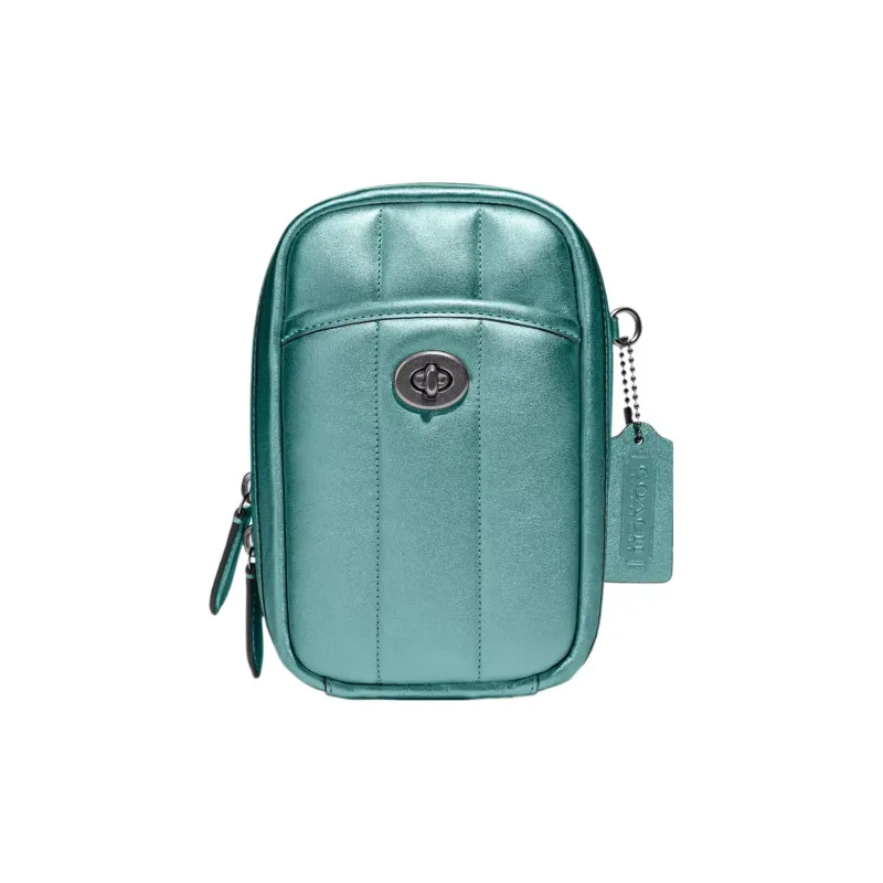 COACH Calfskin Camera Bag Shoulder Bag Crossbody Bag Mini Women's Dark Green-0