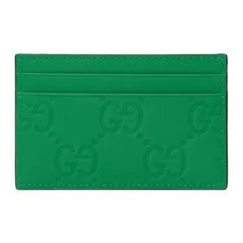 GUCCI Leather Card Holder Card Holder Men's Green