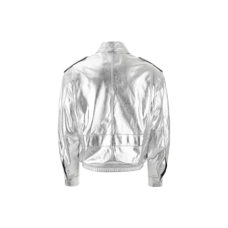 OSOI FW23 Leather Jacket Unisex Silver-1