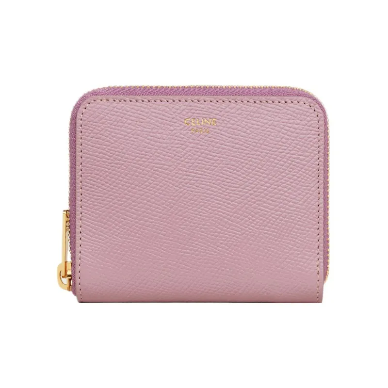 CELINE Grained Calfskin Wallet Small Size Women's Petal Pink-0