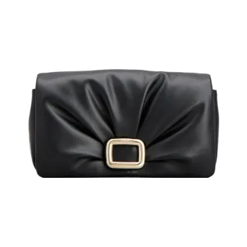 Roger Vivier Leather One Shoulder Crossbody Cell Phone Pouch Regular Women's Black