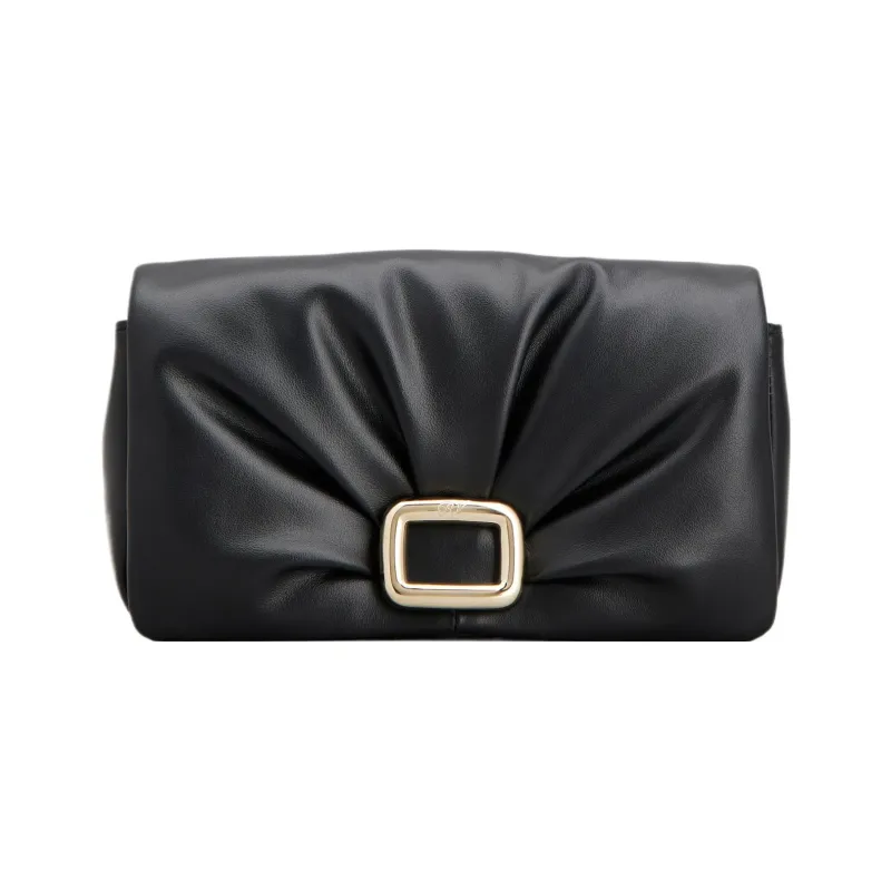Roger Vivier Leather One Shoulder Crossbody Cell Phone Pouch Regular Women's Black-0