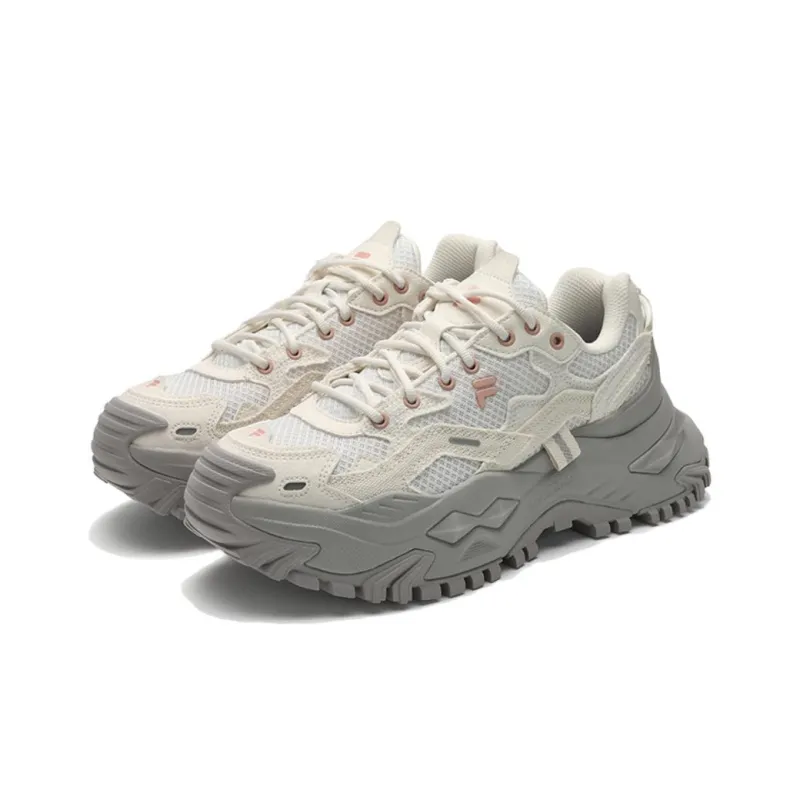 FILA FUSION BIANCO Hard Candy Cushioning Abrasion Resistant Breathable Low Top Chunky Sneakers Women's Milk White-1