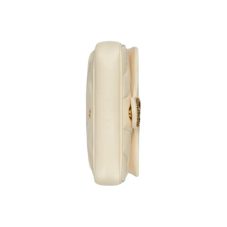 GUCCI GG Marmont Leather Shoulder Bag, Crossbody Bag Mini Women's Ivory White-8