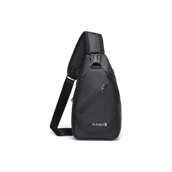 Playboy Fabric Crossbody Bag, Sling Bag Men's Black