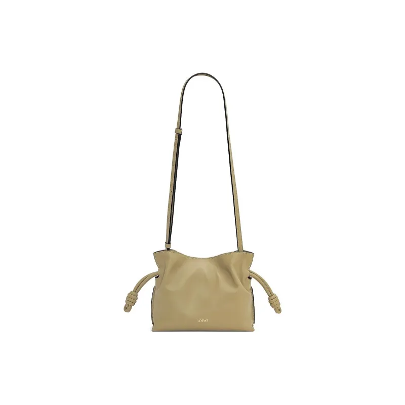 LOEWE Flamenco Nappa Cow Leather One Shoulder Crossbody Clutch Mini Women's Clay Green-1