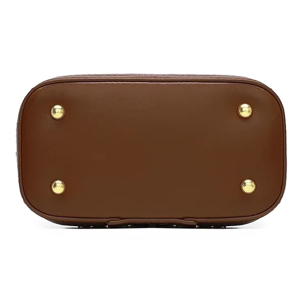 Disney Minnie Series PU Leather Handbag, Shoulder Bag Women's Khaki/Coffee-5
