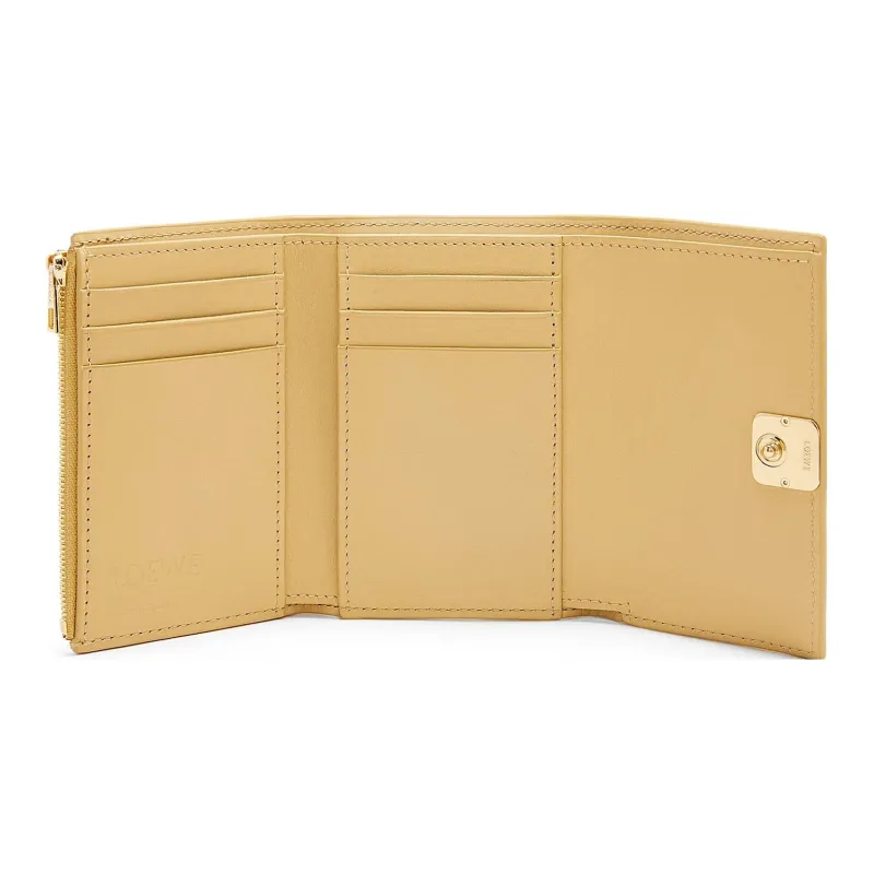 LOEWE Shiny Nappa Cow Leather Wallet Trumpets Women's Deep Butter-1