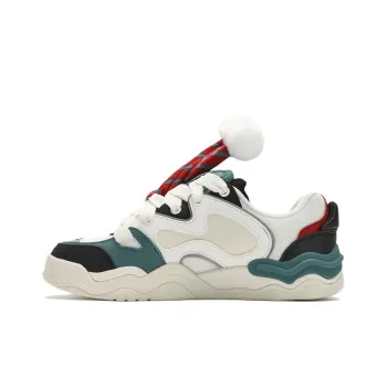 FILA FUSION KICK DX XMAS Cushioning Wear Resistant Low Top Skateboard Shoes Men's White Green Black
