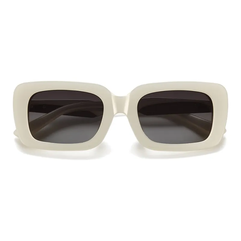 PUBLIC BEACON Acetate Metal Rectangular Sunglasses Unisex White-1