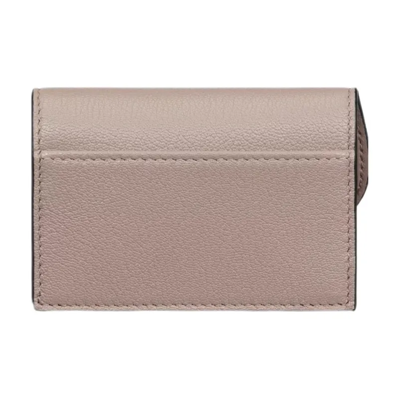DIOR Saddle Goatskin Card Clip Card Holder Women's Taupe-2