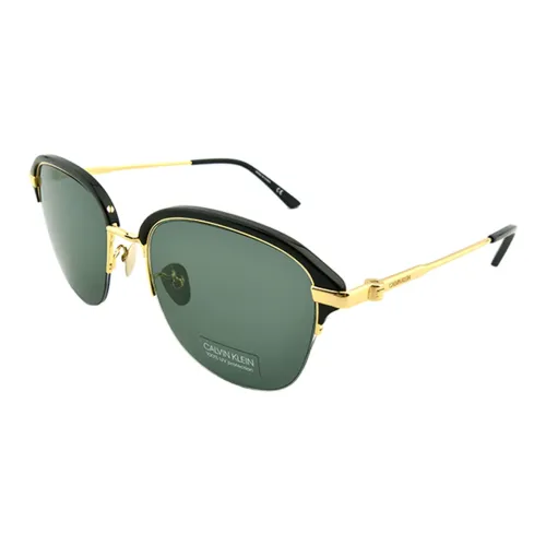 CK/Calvin Klein Acetate Metal Browline Sunglasses Unisex Black