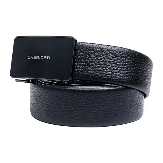 SHERIDan Business Formal Automatic Buckle Cow Leather Belt Men's Black-1