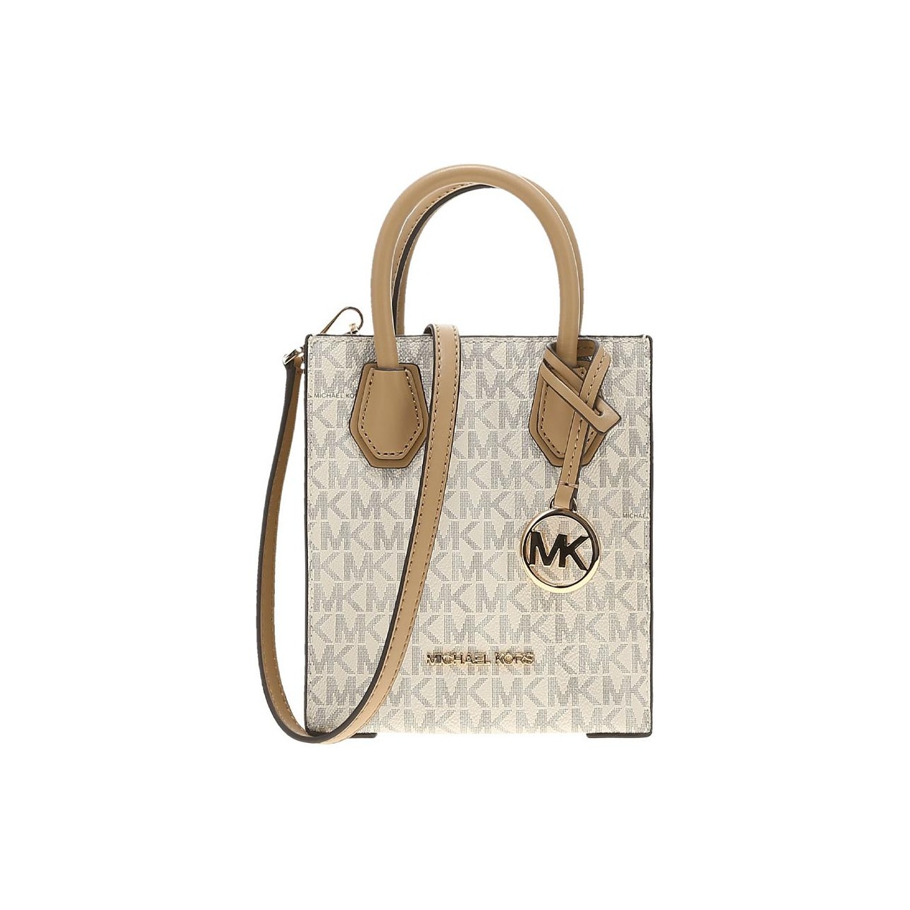 MICHAEL KORS Mercer Canvas With Leather tote Body Bag Shopping Bag Handbag Extra Small Women s Camel Multicolor Cheap Rcj Jordan Outlet